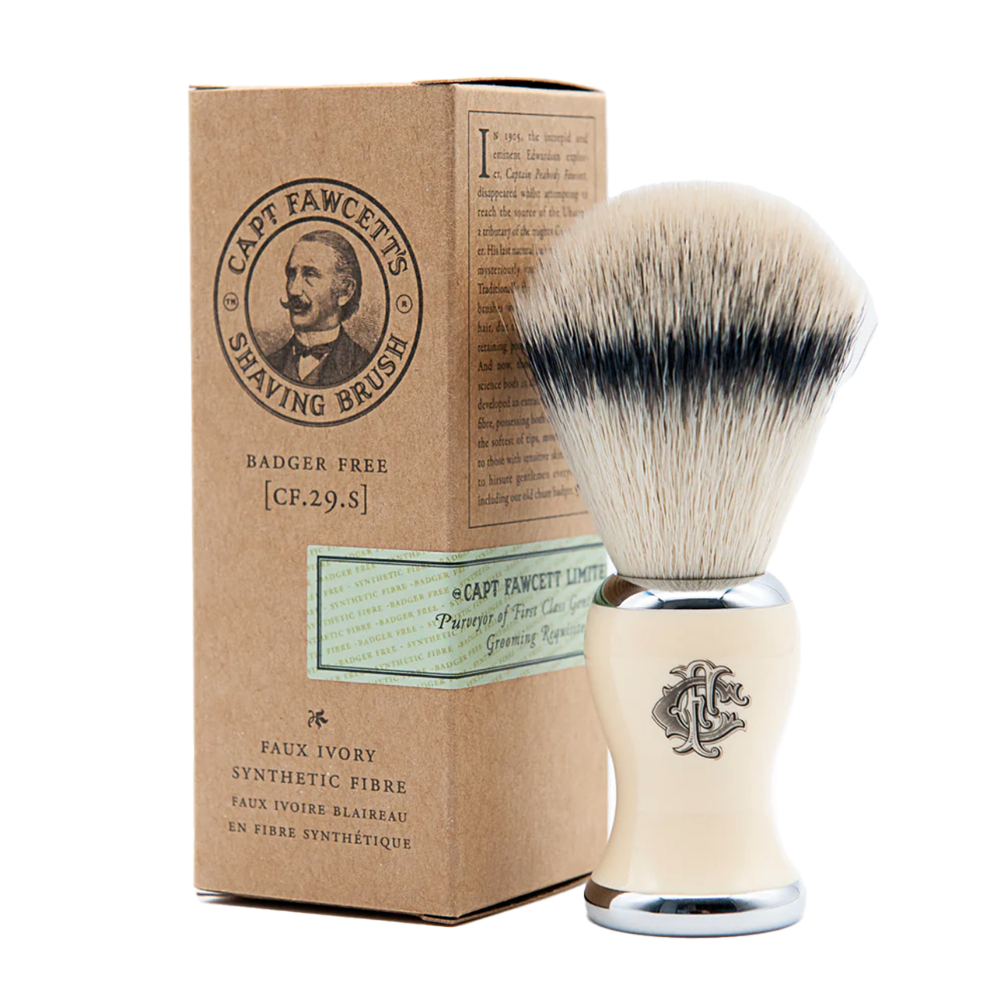 Captain Fawcett Faux Badger Shave Brush with Synthetic bristles