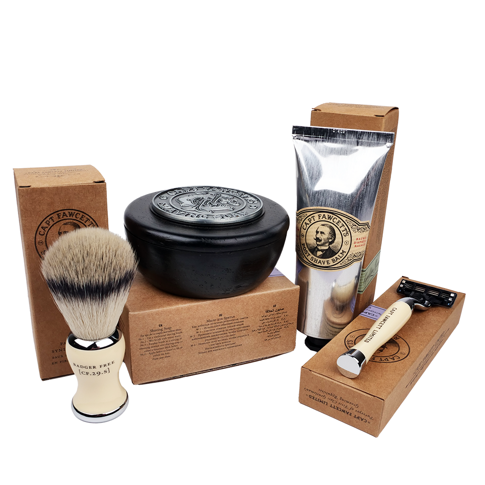Captain Fawcett Shaving Set Premium 4 Piece Shaving Kit For Every