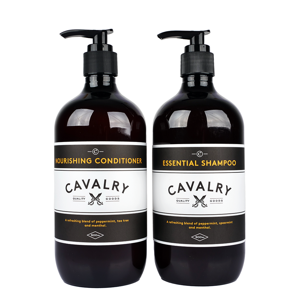 Cavalry Shampoo and Conditioner Set for mens hair
