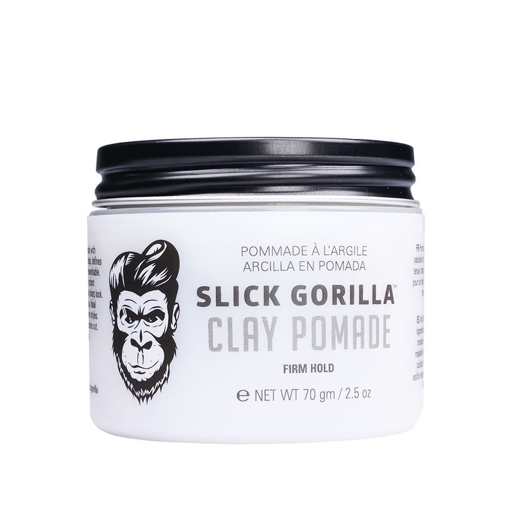 Slick Gorilla Clay Pomade 70g for a firm hold and low shine finish to mens hair style