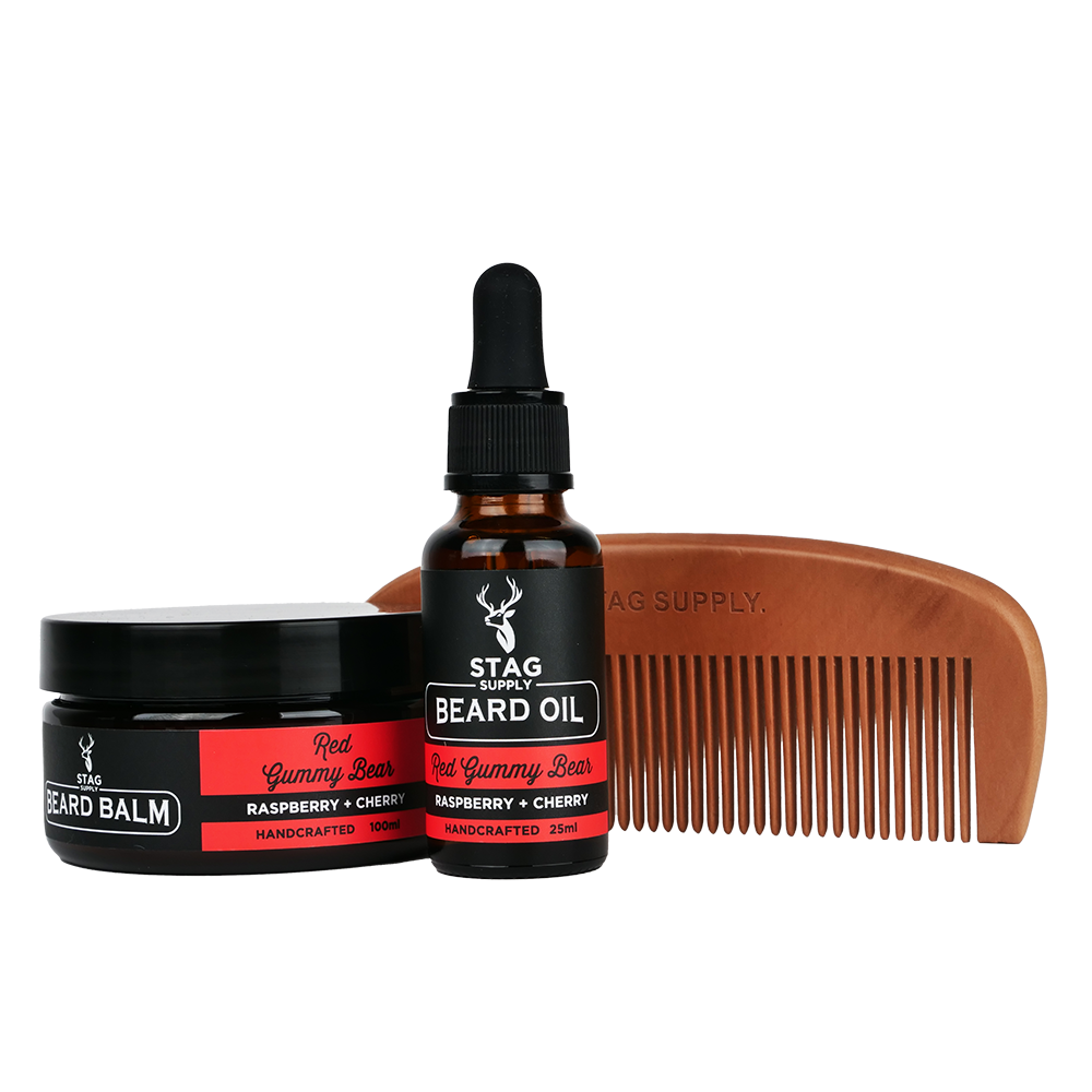 Stag Supply Red Gummy Scented Beard Bundle