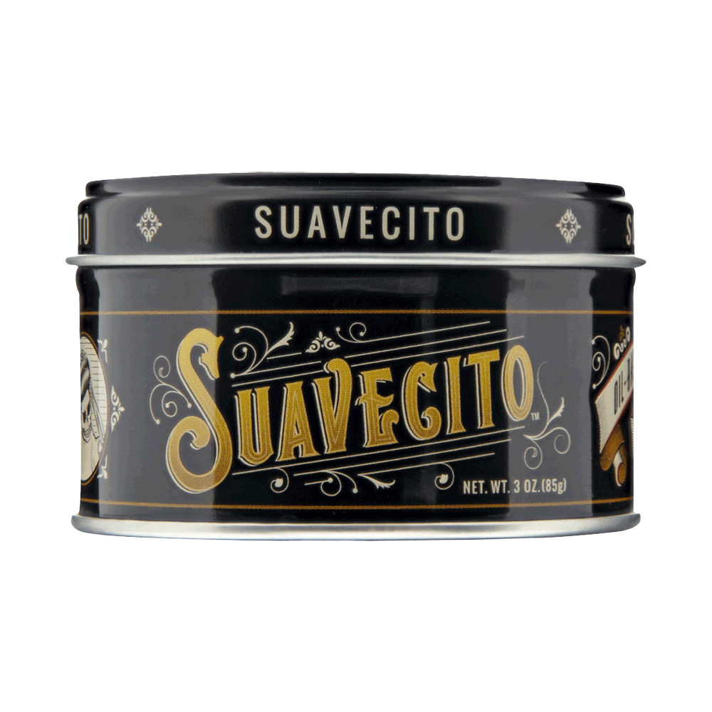 Suavecito Oil Based Pomade 85g that provides a medium hold and high shine