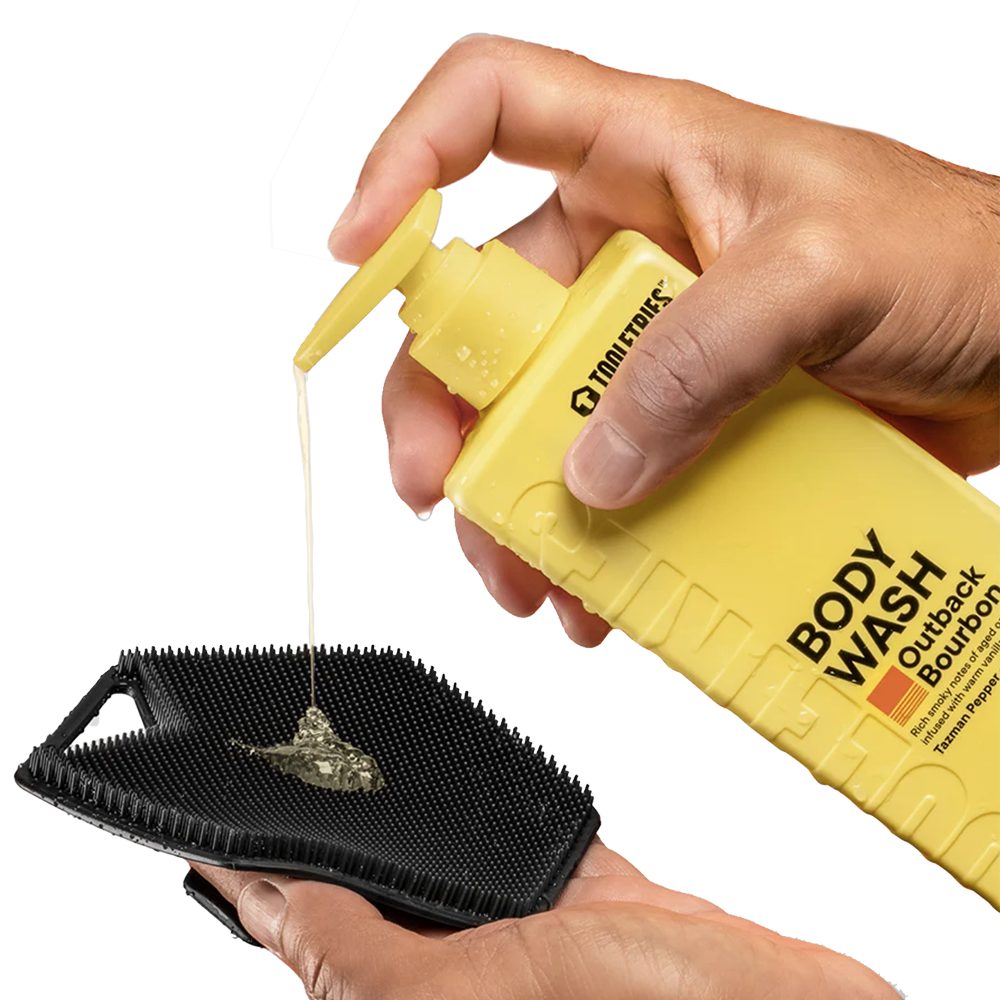 Tooletries Body Scrub Kit with Body Wash and Tooletries Body Scrubber