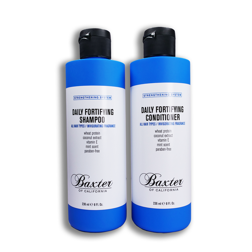 Baxter of California Daily Fortifying Shampoo & Conditioner Set for all hair types.