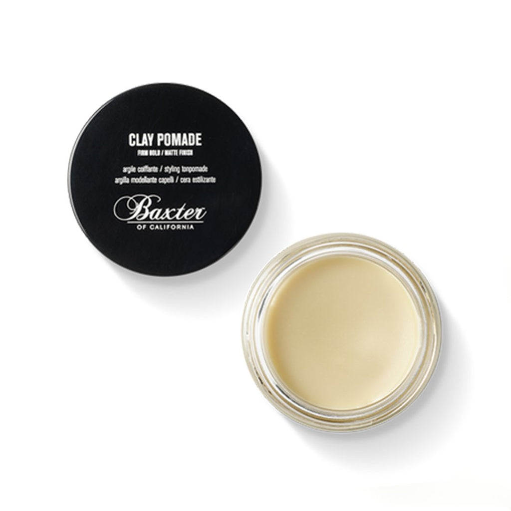 Baxter of California Clay Pomade for strong hold and matte finish