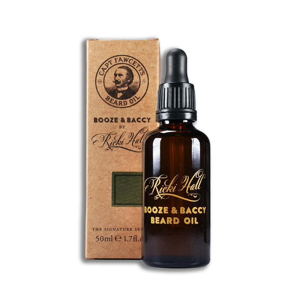 Captain Fawcett Booze & Baccy Beard Oil 50ml from the Ricki Hall Signature Series.