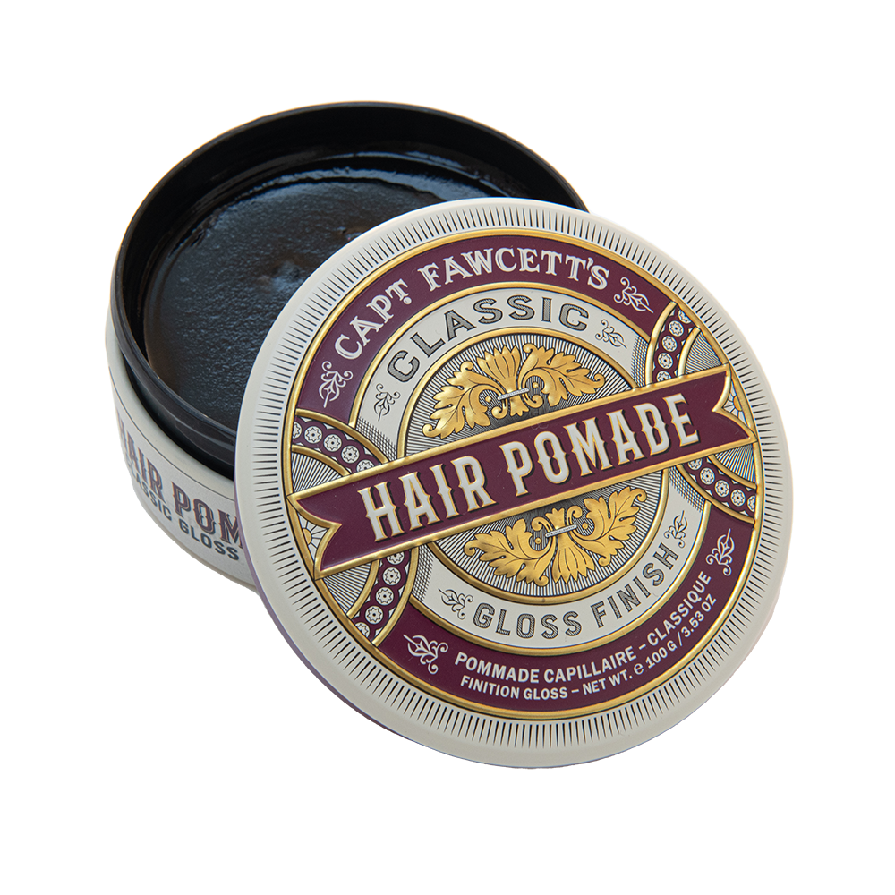 Captain Fawcett Classic Pomade 100g with medium hold and gloss finish
