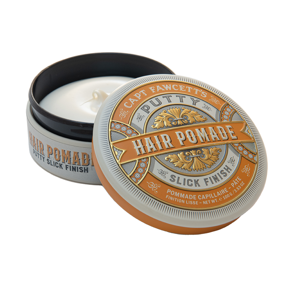 Captain Fawcett Putty Hair Pomade with Strong Hold and slick finish