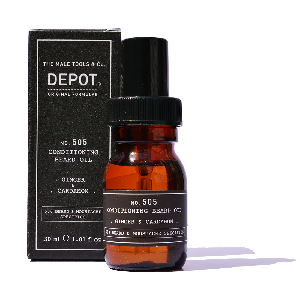 Depot 505 Ginger & Cardamom Conditioning Beard Oil 30ml to nourish and condition the beard and skin
