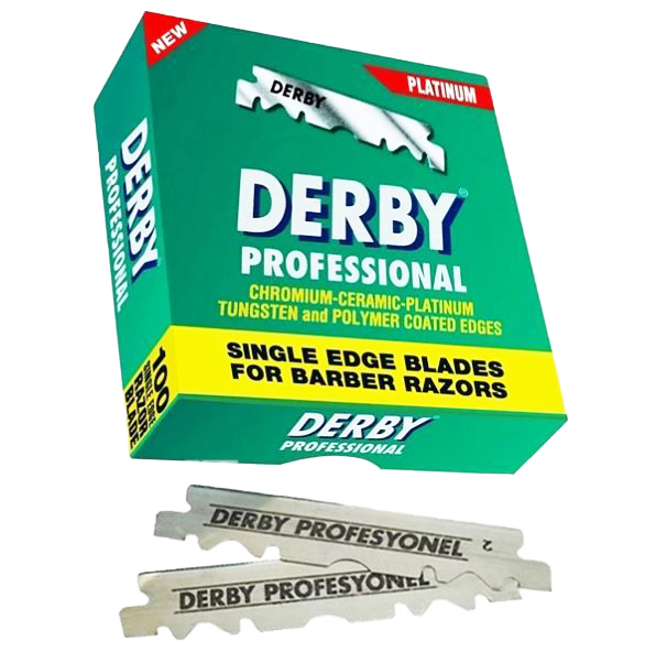 Derby Professional Platinum Single Edge Blades for cuthroat razors and shavettes
