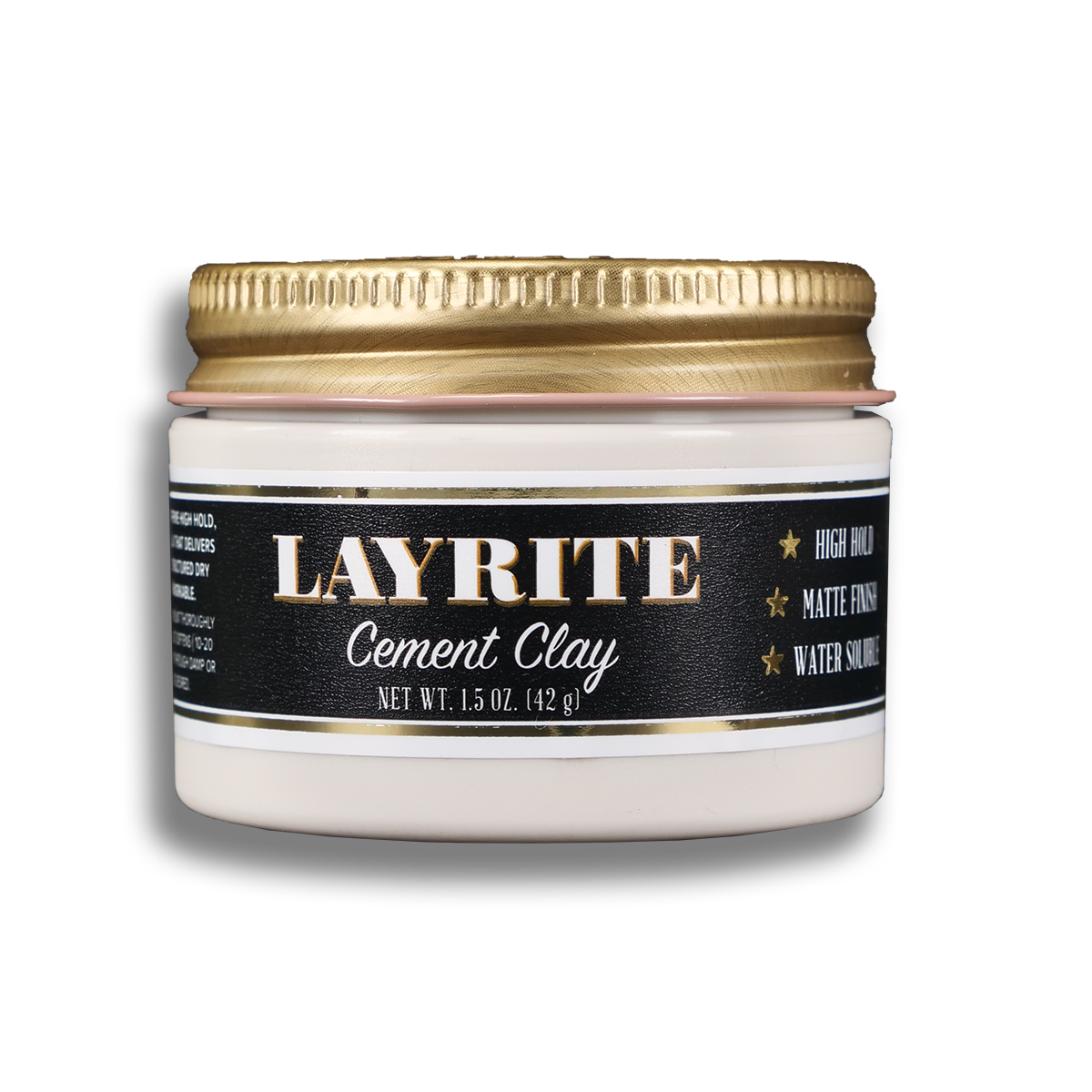 Layrite Cement Clay 42g hair styling with a strong hold and matte finish for mens hair
