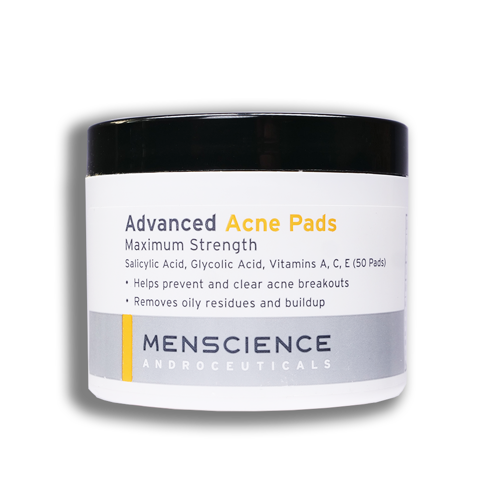 Menscience Advanced Acne Pads for men to help prevent and clear acne breakouts.