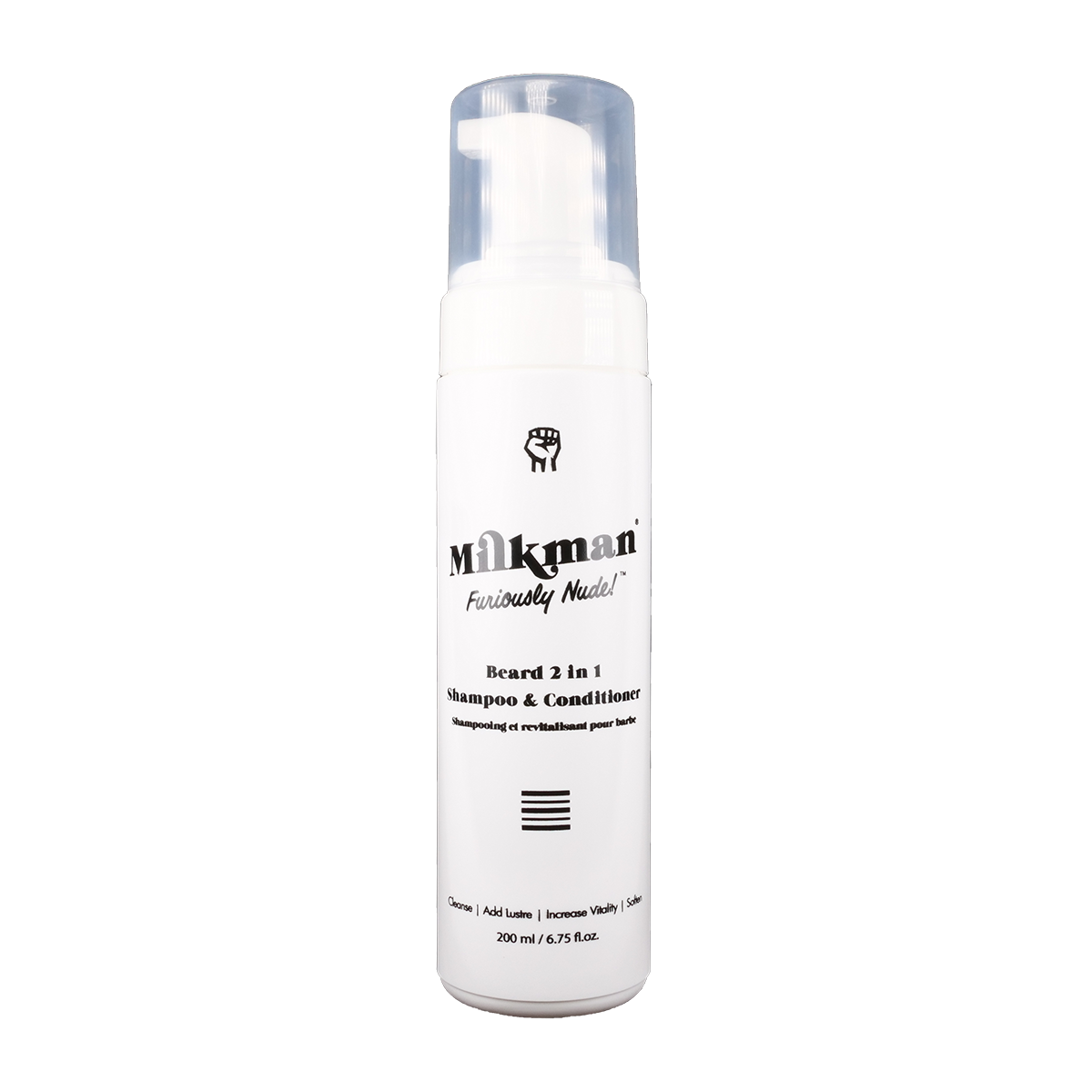 Milkman Grooming Furiously Nude 2-in-1 Beard Shampoo & Conditioner that is fragrance free.