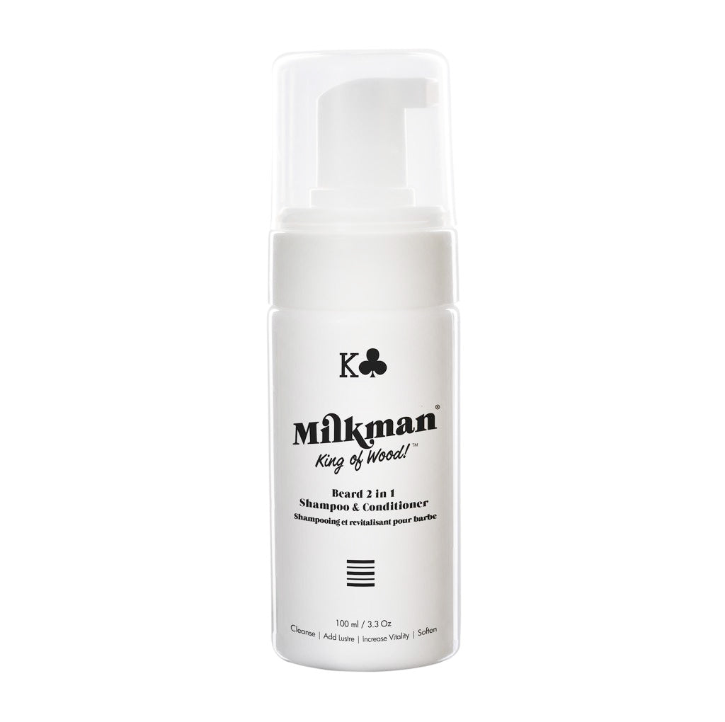 Milkman Grooming Co King of Wood Beard 2 in 1 Shampoo and Conditioner 100ml - Travel size