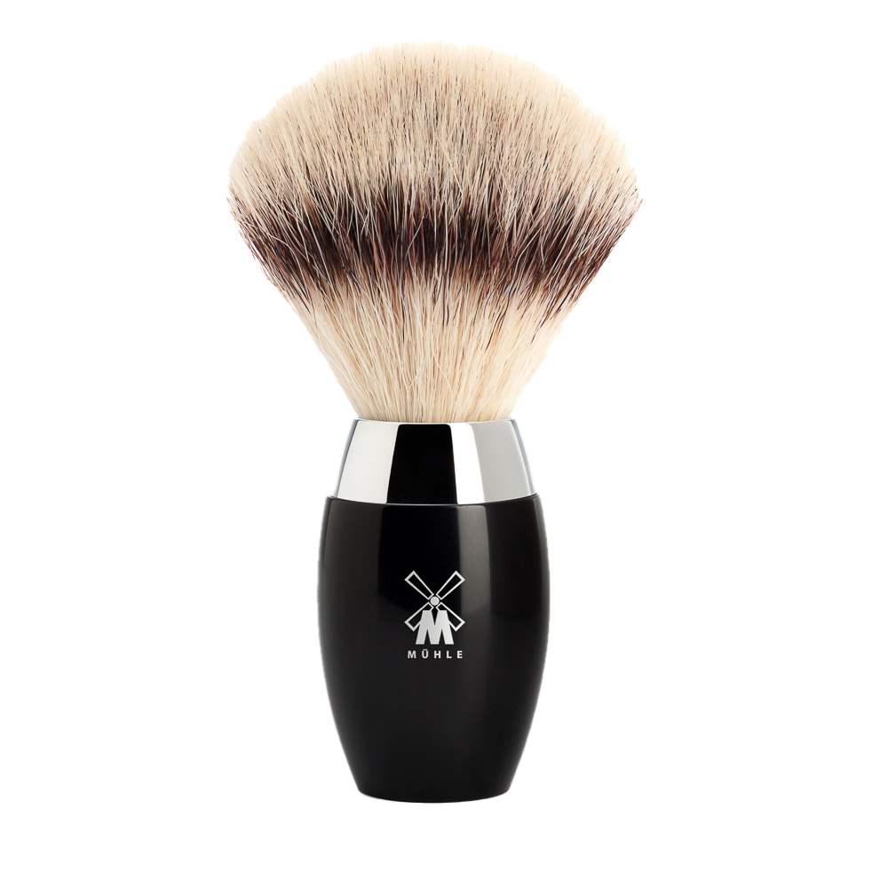 Muhle Kosmo Silvertip Fibre Shaving Brush with Black Resin Handle