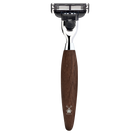 Muhle Kosmo Razor with Bog Oak Handle - Compatible with MACH3 cartridge razors.