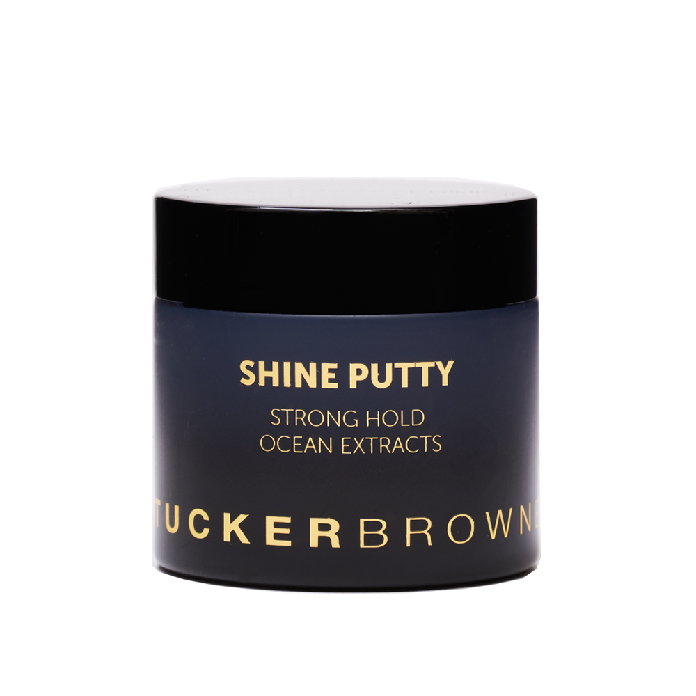 Tucker Browne Shine Putty 60g for strong hold and shiny finish hair styling.