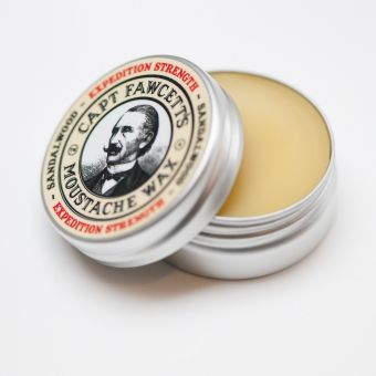 Captain Fawcett Expedition Strength Moustache Wax with sandalwood scent