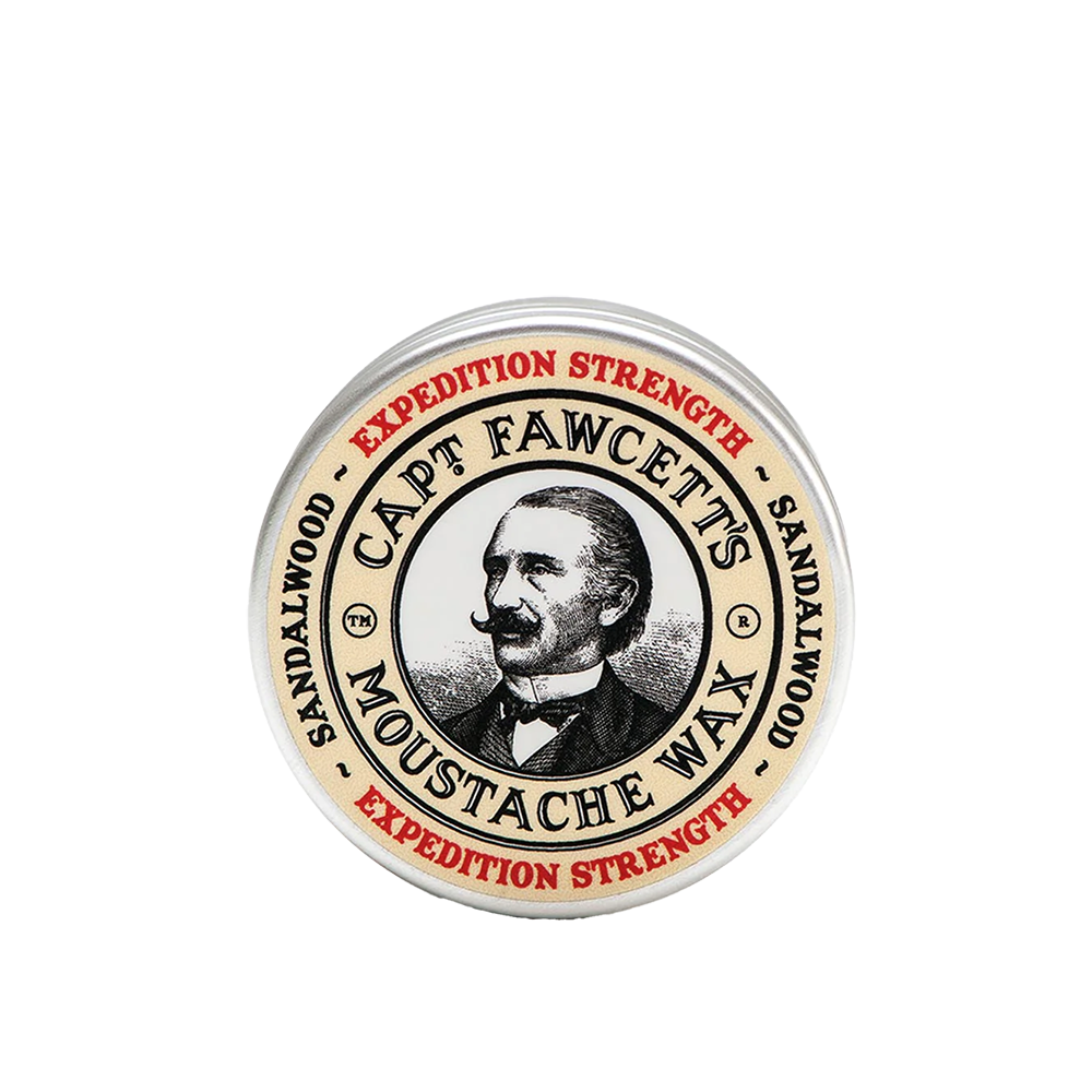 Captain Fawcett Expedition Strength Moustache Wax with sandalwood scent