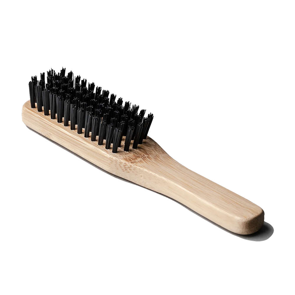 Milkman Grooming Hair and Beard Brush with Bamboo handle and Nylon bristles providing medium stiffness