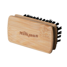 Milkman Grooming Co Military Beard Brush with Bamboo handle and nylon bristles providing a medium stiffness