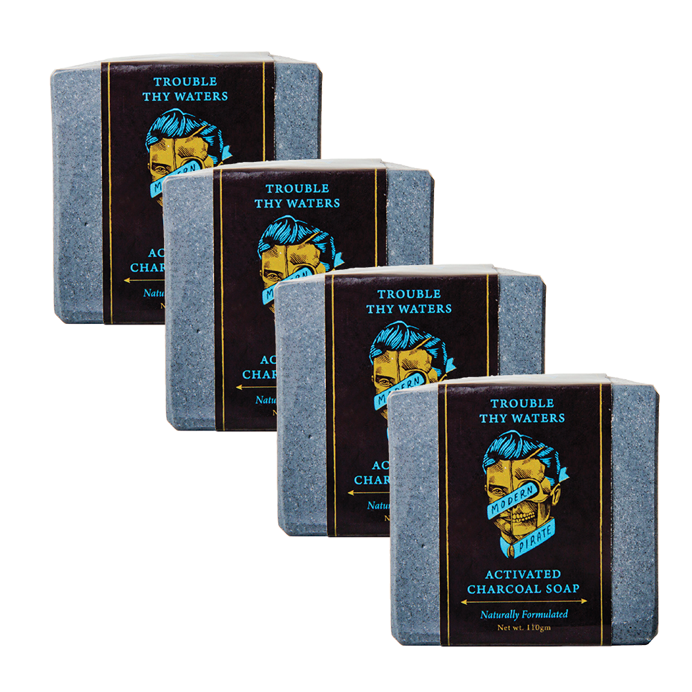 Modern Pirate Trouble Thy Waters Activated Charcoal Soap - 4 Pack