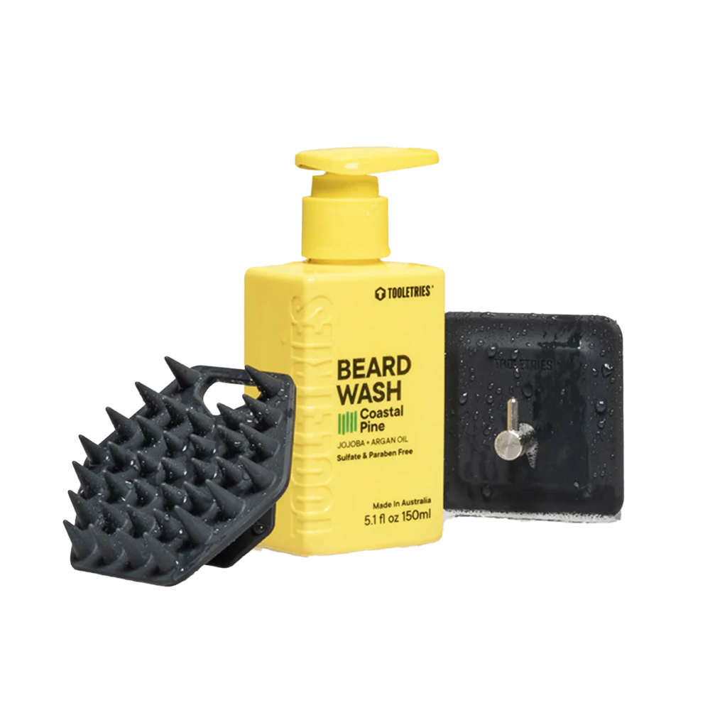 Tooletries Beard Scrub Kit with Beard Wash, Beard Scrubber and ARNOLD Hook