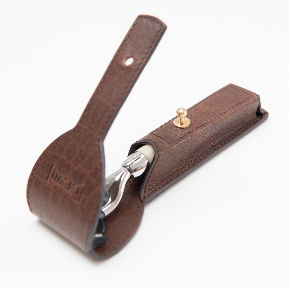 Captain Fawcett Mach 3 Razor with Handcrafted Leather Case