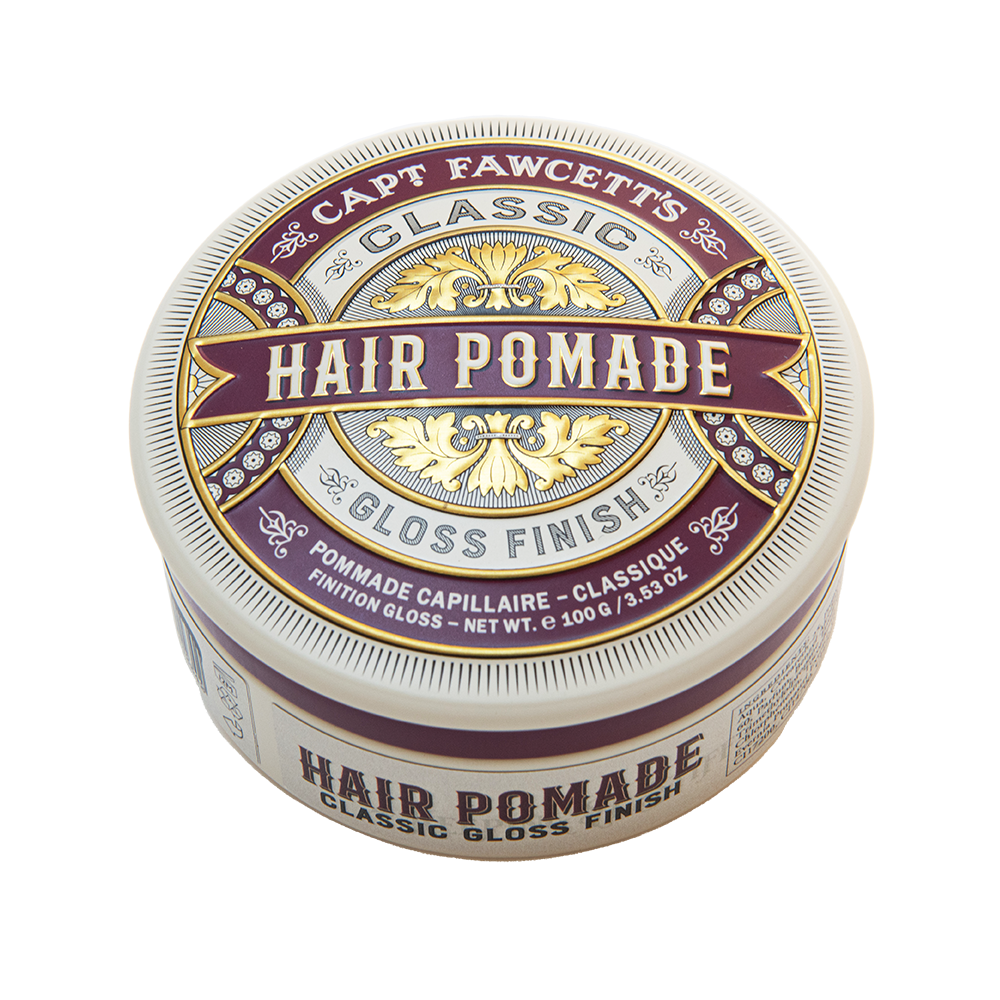 Captain Fawcett Classic Pomade 100g with medium hold and gloss finish