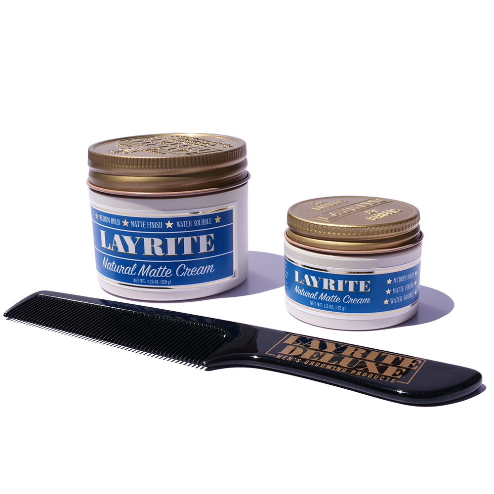 Layrite Natural Matte Cream Bundle with Comb