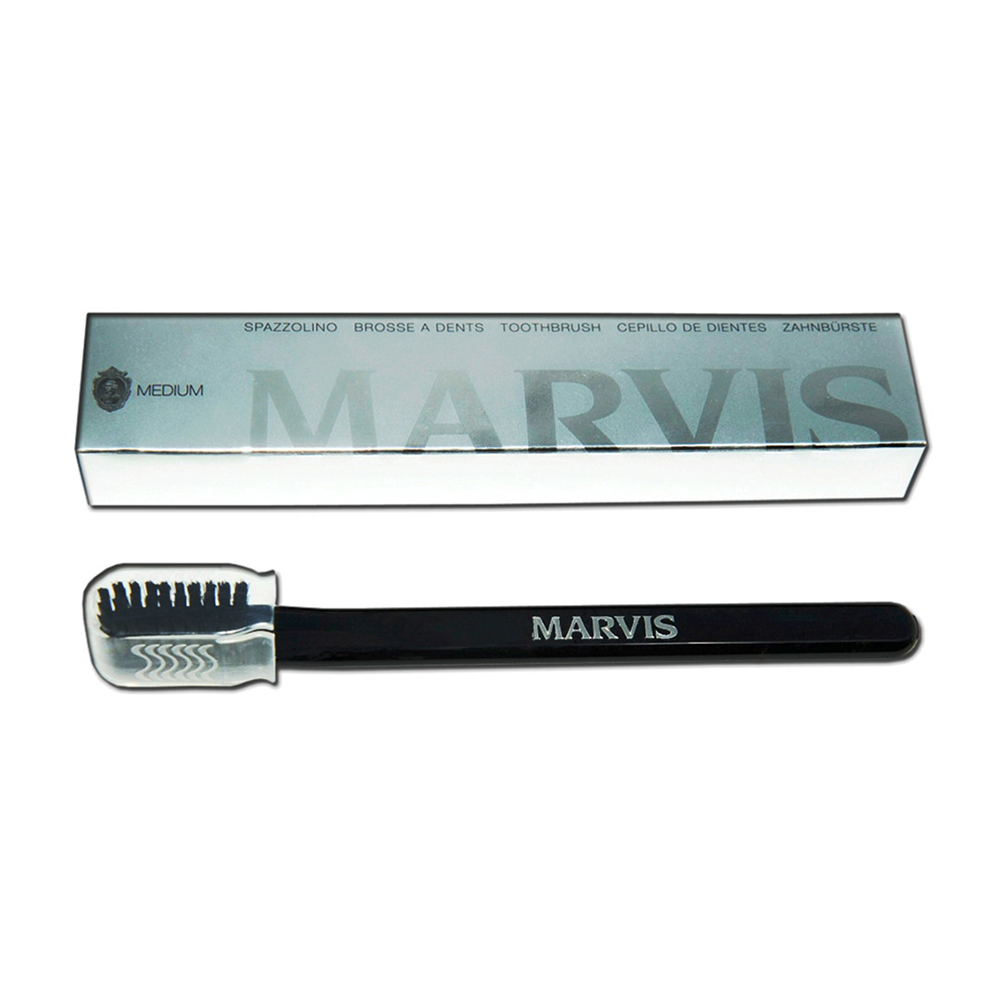 Toothbrush with medium stiffness bristles from Marvis