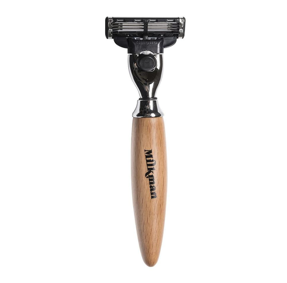 Milkman Mach 3 razor with wooden handle