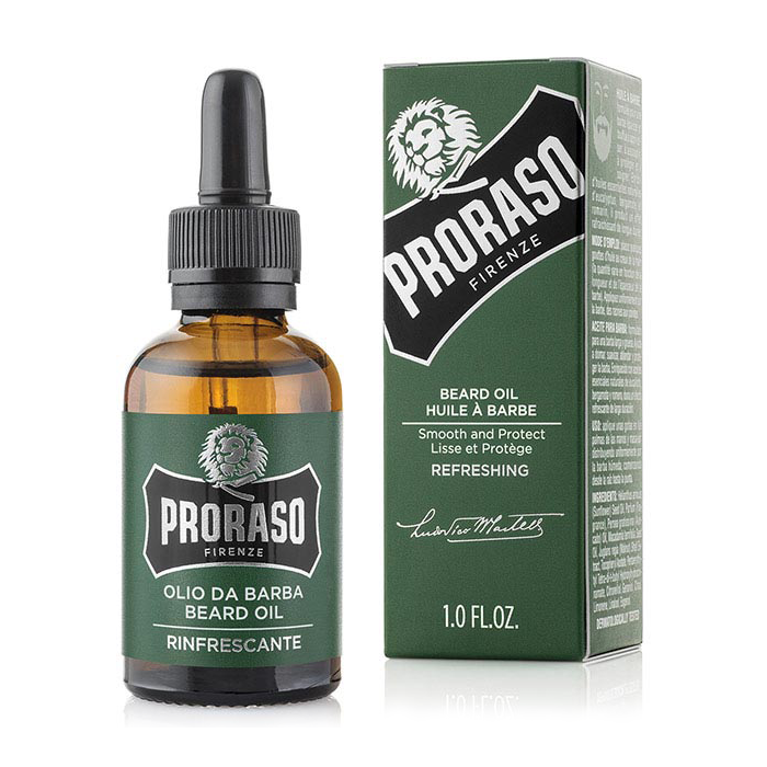 Proraso Refreshing Beard Oil with a scent of eucalyptus and rosemary